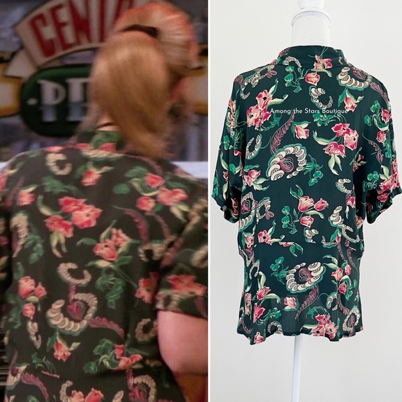 Super Rare 80s Vintage Top With Same Print as Dress ASO Phoebe Buffay in Friends - Picture 9 of 14